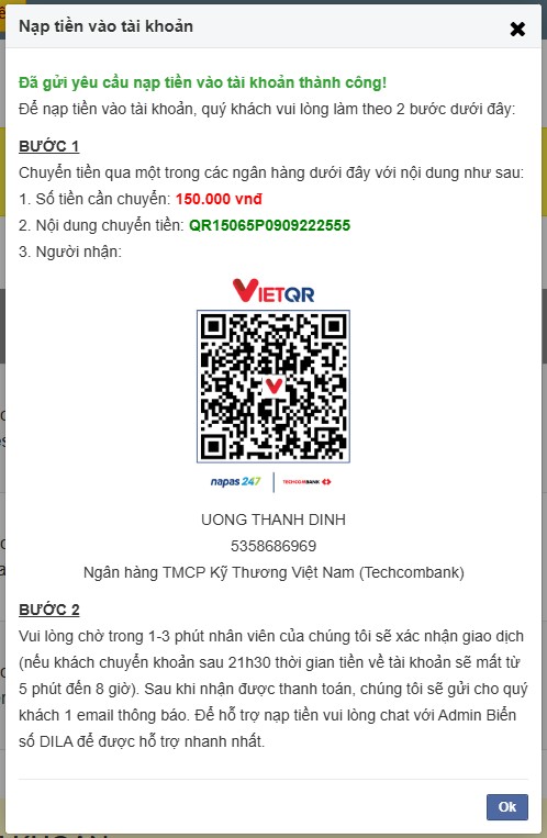 QR chuyển khoản